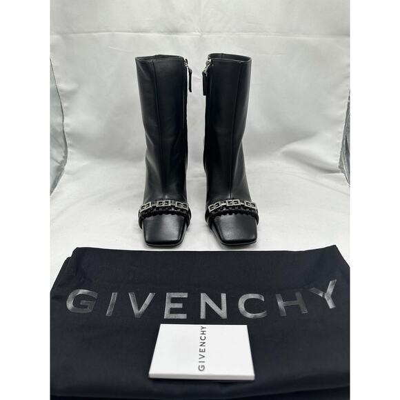 Givenchy Women's G-Woven Square Toe Bootie Black, EUR 37 US 7 - Picture 2 of 12